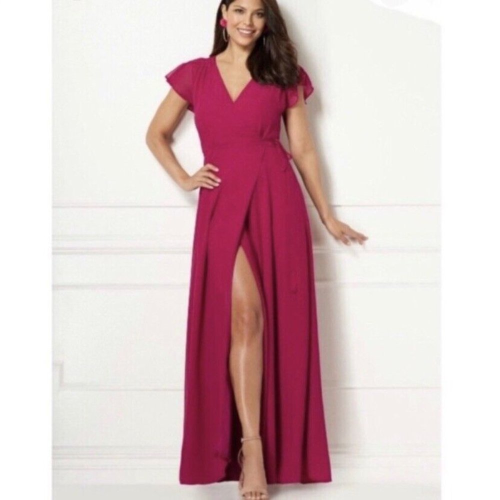 EVA MENDES | NEW YORK & COMPANY | ALLISON WRAP DRESS | SIZE MEDIUM